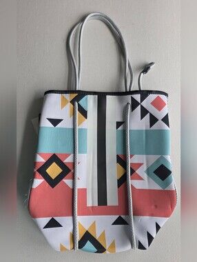 NWT Girlie Girl Originals Aztec Neoprene Tote Bag Western Boho Southwestern